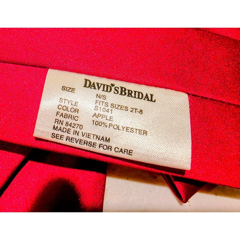 Cherry Red David's Bridal Waist Convertable Bow Accessory